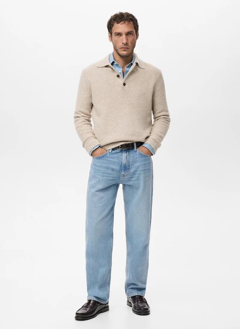 Mango Man  Mini boucle knit polo shirt for Men | Best Price UAE